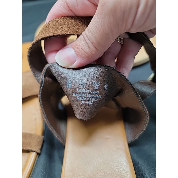 Franco Sarto Gia Brown Suede Strappy Sandals Size 8M - Picture 9 of 10